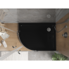 Mexen Flat receveur de douche demi-circulaire slim droit 90 x 80 cm, noir, siphon chromé - 41708090P