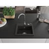 Mexen Milo évier en granit 1-bassin avec robinet de cuisine Telma, noir/doré - 6505-75-670200-00