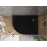 Mexen Flat receveur de douche semi-circulaire slim droit 90 x 80 cm, noir, siphon doré - 41708090P-G