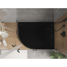 Mexen Flat receveur de douche semi-circulaire slim droit 120 x 80 cm, noir, siphon noir - 41708012P-B