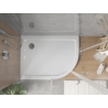 Mexen Flat receveur de douche demi-circulaire slim gauche 90 x 80 cm, blanc, siphon chromé - 41108090L