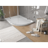Mexen Flat receveur de douche semi-circulaire slim gauche 120 x 80 cm, blanc, siphon chromé - 41108012L