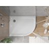 Mexen Flat receveur de douche semi-circulaire slim gauche 120 x 80 cm, blanc, siphon chromé - 41108012L