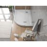 Mexen Flat receveur de douche demi-circulaire slim gauche 120 x 80 cm, blanc, siphon chromé - 41108012L