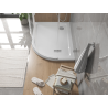 Mexen Flat receveur de douche semi-circulaire slim gauche 120 x 80 cm, blanc, siphon chromé - 41108012L