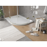 Mexen Flat receveur de douche demi-cercle slim gauche 120 x 80 cm, blanc, siphon doré - 41108012L-G