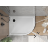 Mexen Flat receveur de douche semi-circulaire slim gauche 100 x 90 cm, blanc, siphon noir - 41109010L-B