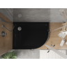 Mexen Flat receveur de douche demi-circulaire slim gauche 120 x 80 cm, noir, siphon chromé - 41708012L