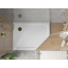 Mexen Flat receveur de douche pentagonal slim gauche 90 x 80 cm, blanc, siphon doré - 41P108090L-G