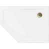 Mexen Flat receveur de douche pentagonal slim droit 90 x 80 cm, blanc, siphon doré - 41P108090R-G