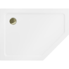 Mexen Flat receveur de douche pentagonal slim gauche 100 x 80 cm, blanc, siphon doré - 41P108010L-G