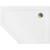 Mexen Flat receveur de douche pentagonal slim droit 100 x 80 cm, blanc, siphon doré - 41P108010R-G