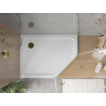 Mexen Flat receveur de douche pentagonal slim gauche 100 x 90 cm, blanc, siphon doré - 41P109010L-G