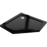 Mexen Flat receveur de douche pentagonal slim 80 x 80 cm, noir, siphon doré - 41P708080-G