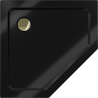 Mexen Flat receveur de douche pentagonal slim 80 x 80 cm, noir, siphon doré - 41P708080-G