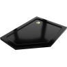 Mexen Flat receveur pentagonal slim droit 90 x 80 cm, noir, bonde dorée - 41P708090R-G