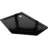 Mexen Flat receveur de douche pentagonal slim gauche 100 x 80 cm, noir, siphon doré - 41P708010L-G