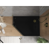 Mexen Flat receveur de douche pentagonal slim droit 100 x 80 cm, noir, siphon doré - 41P708010R-G