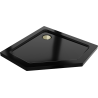 Mexen Flat receveur de douche pentagonal slim 90 x 90 cm, noir, siphon doré - 41P709090-G