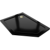 Mexen Flat receveur de douche pentagonal slim gauche 100 x 90 cm, noir, siphon doré - 41P709010L-G
