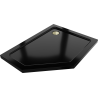 Mexen Flat receveur de douche pentagonal slim droit 100 x 90 cm, noir, siphon doré - 41P709010R-G