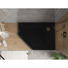 Mexen Flat receveur de douche pentagonal slim droit 100 x 90 cm, noir, siphon doré - 41P709010R-G