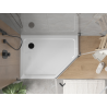 Mexen Flat receveur de douche pentagonal slim gauche 100 x 80 cm, blanc, siphon noir - 41P108010L-B