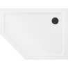 Mexen Flat receveur de douche pentagonal slim droit 100 x 80 cm, blanc, siphon noir - 41P108010R-B