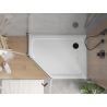 Mexen Flat receveur de douche pentagonal slim droit 100 x 80 cm, blanc, siphon noir - 41P108010R-B