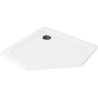 Mexen Flat receveur de douche pentagonal slim 90 x 90 cm, blanc, bonde noire - 41P109090-B