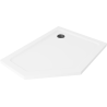 Mexen Flat receveur de douche pentagonal slim droit 100 x 90 cm, blanc, siphon noir - 41P109010R-B