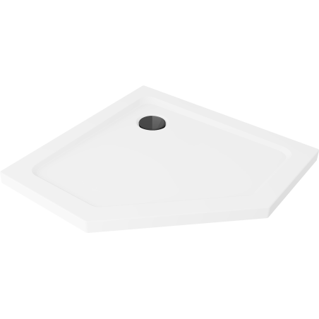 Mexen Flat receveur de douche pentagonal slim 100 x 100 cm, blanc, siphon noir - 41P101010-B