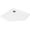Mexen Flat receveur de douche pentagonal slim 100 x 100 cm, blanc, siphon noir - 41P101010-B
