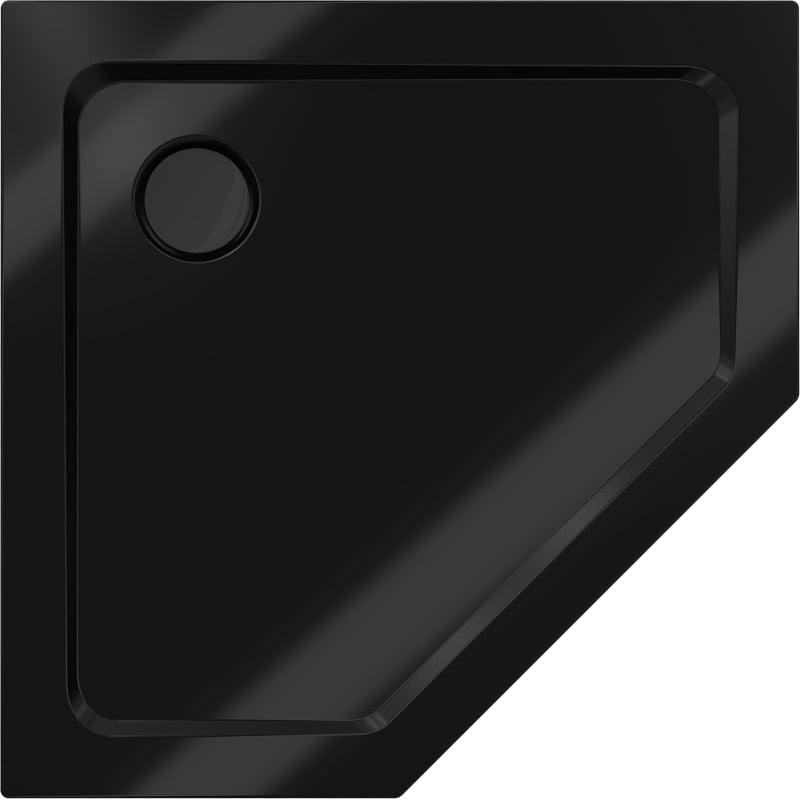 Mexen Flat receveur de douche pentagonal slim 90 x 90 cm, noir, siphon noir - 41P709090-B