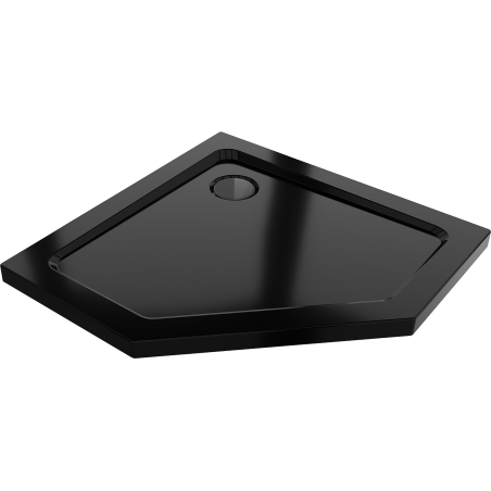 Mexen Flat receveur de douche pentagonal slim 100 x 100 cm, noir, siphon noir - 41P701010-B