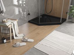 Mexen Flat receveur de douche pentagonal slim 100 x 100 cm, noir, siphon noir - 41P701010-B