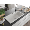 Mexen Slido évier en granit 1 bac 900 x 500 mm, blanc, siphon chromé - 6528901005-20