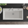 Mexen Slido évier en granit 1 bac 900 x 500 mm, blanc, siphon chromé - 6528901005-20