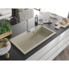 Mexen Slido évier en granit 1 bac 900 x 500 mm, beige, siphon chromé - 6528901005-69