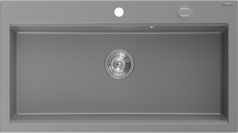 Mexen Slido Évier en granit 1 bac 900 x 500 mm, gris, siphon chromé - 6528901005-71