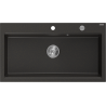 Mexen Slido Évier en granit 1 bac 900 x 500 mm, noir/doré métallisé, siphon chromé - 6528901005-75