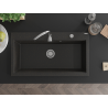 Mexen Slido Évier en granit 1 bac 900 x 500 mm, noir/doré métallisé, siphon chromé - 6528901005-75