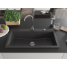 Mexen Slido évier en granit 1 bac 900 x 500 mm, noir moucheté, siphon chromé - 6528901005-75 - 6528901005-76