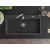 Mexen Slido évier en granit 1 bac 900 x 500 mm, noir moucheté, siphon chromé - 6528901005-75 - 6528901005-76