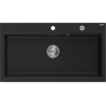 Mexen Slido Évier en granit 1 bac 900 x 500 mm, noir, siphon chromé - 6528901005-77