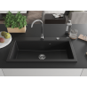 Mexen Slido Évier en granit 1 bac 900 x 500 mm, noir, siphon chromé - 6528901005-77