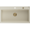 Mexen Slido Évier en granit 1 bac 900 x 500 mm, beige, siphon doré - 6528901005-69-G