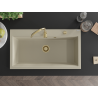 Mexen Slido Évier en granit 1 bac 900 x 500 mm, beige, siphon doré - 6528901005-69-G