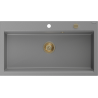 Mexen Slido évier en granit 1 bac 900 x 500 mm, gris, siphon doré - 6528901005-71-G