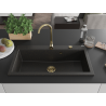 Mexen Slido Évier en granit 1 bac 900 x 500 mm, noir/métallisé doré, siphon doré - 6528901005-75-G